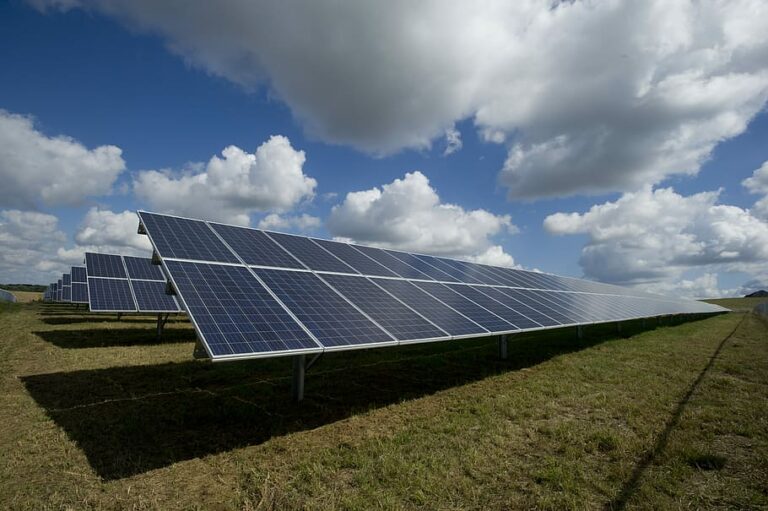 Large solar panel array representing industrial solar generation