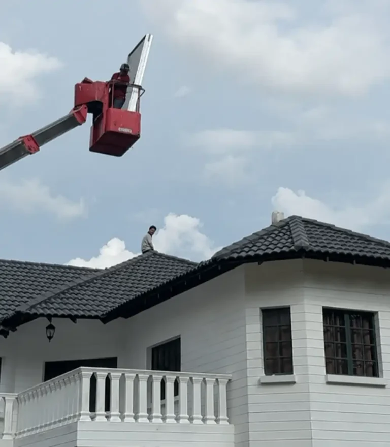 Residential rooftop solar panel installation on a Klang Valley home
